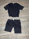 "Basically" Crop Top/Biker Set